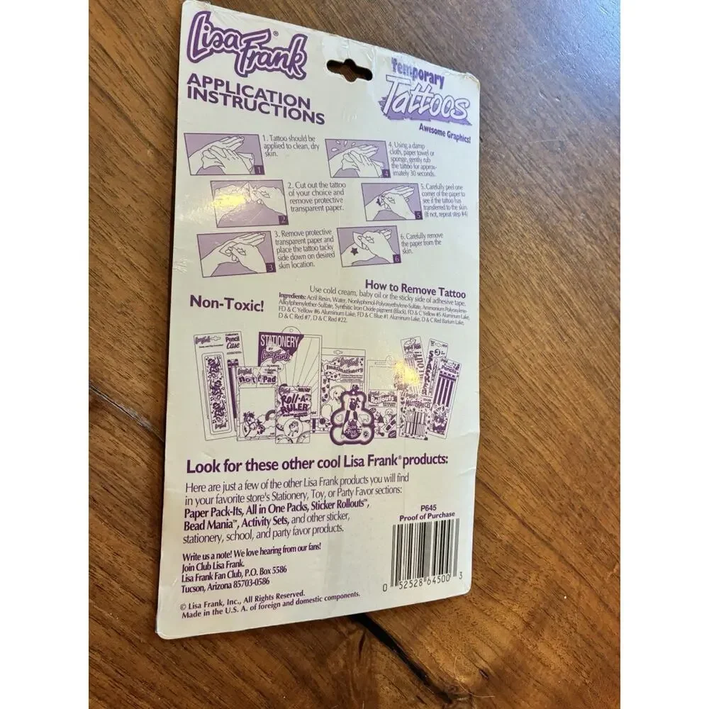 Vintage 1990's Lisa Frank CATS CUTE Body Stickers Temporary Tattoos SEALED NEW